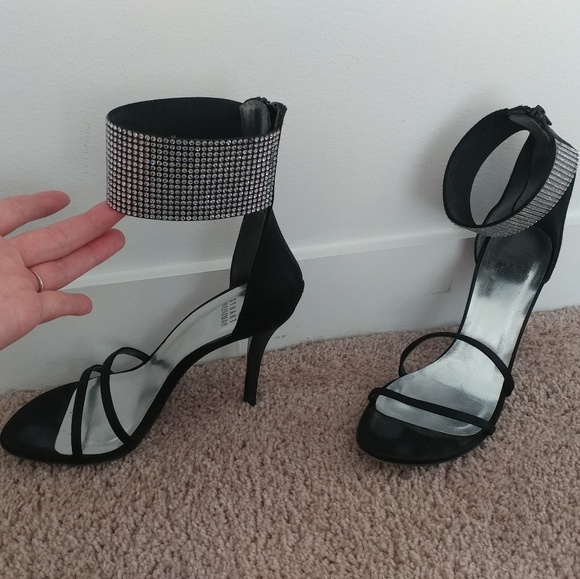 🔥StuartWeitzman Glam Leather & Satin Sandal Heels - Picture 2 of 7